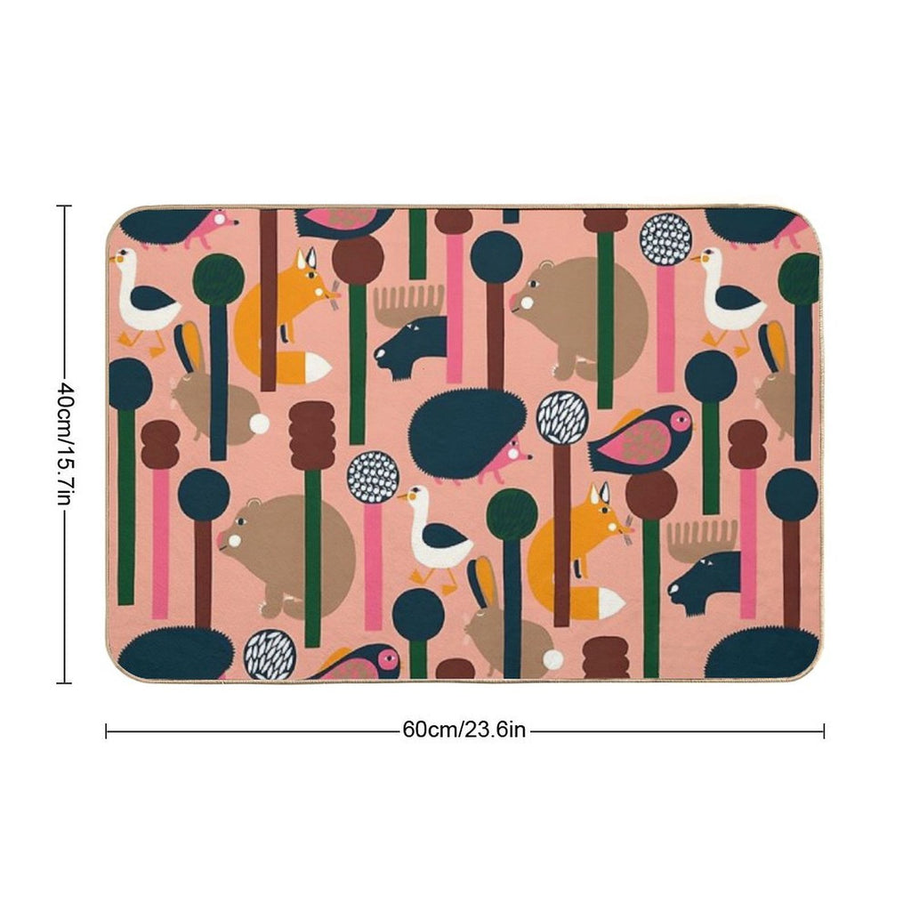 Animal Pattern  Slip-Resistant Bath Mat