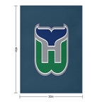 Vintage Hartford Hockey  Retro Whalers Sustainable Throw Blanket