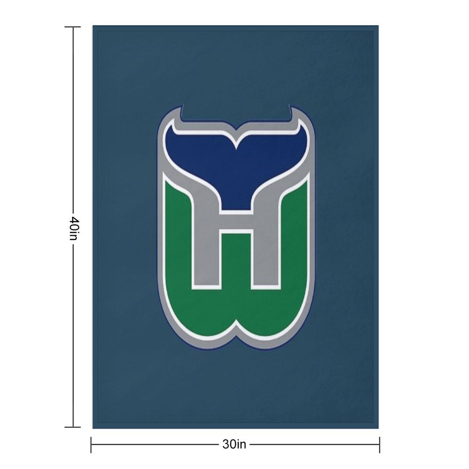 Vintage Hartford Hockey  Retro Whalers Sustainable Throw Blanket