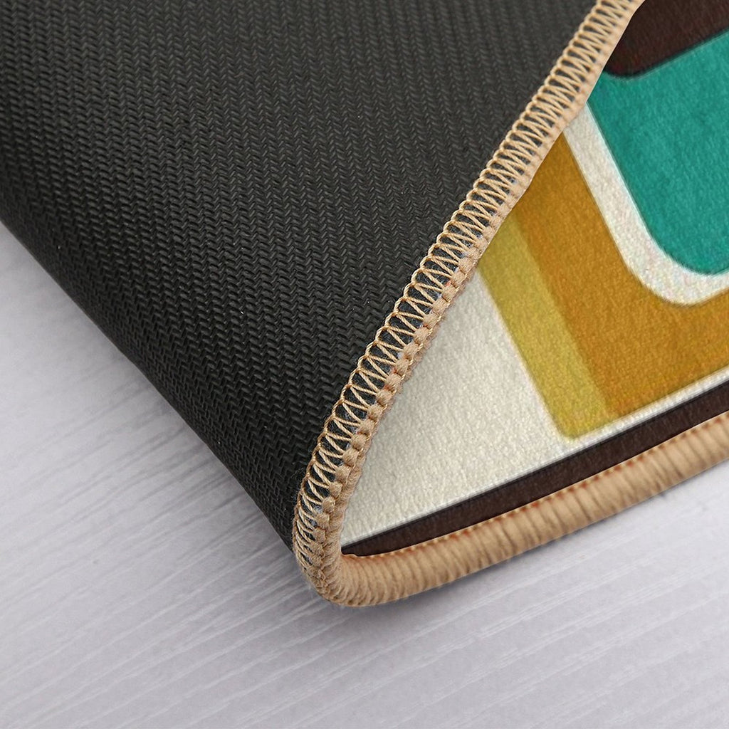 Mid-Century Modern Meets 1970s Teal  High-Traffic Bath Mat