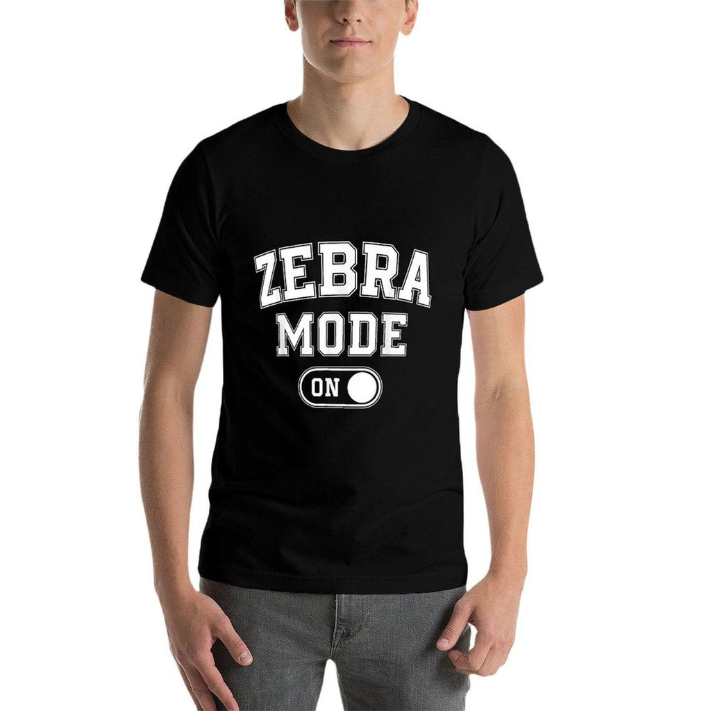 Zebra Mode On Costume Funny Safari Gift Zoo Animal Lover  Heathered Texture T-Shirt