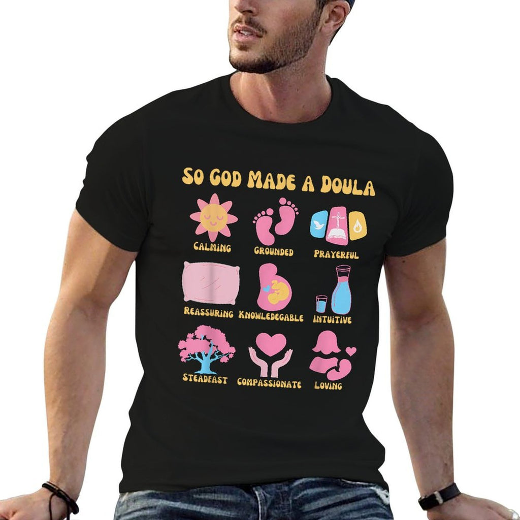 Retro Christian Doula Life Birth Worker So God Made A Doula  Vintage-inspired T-Shirt