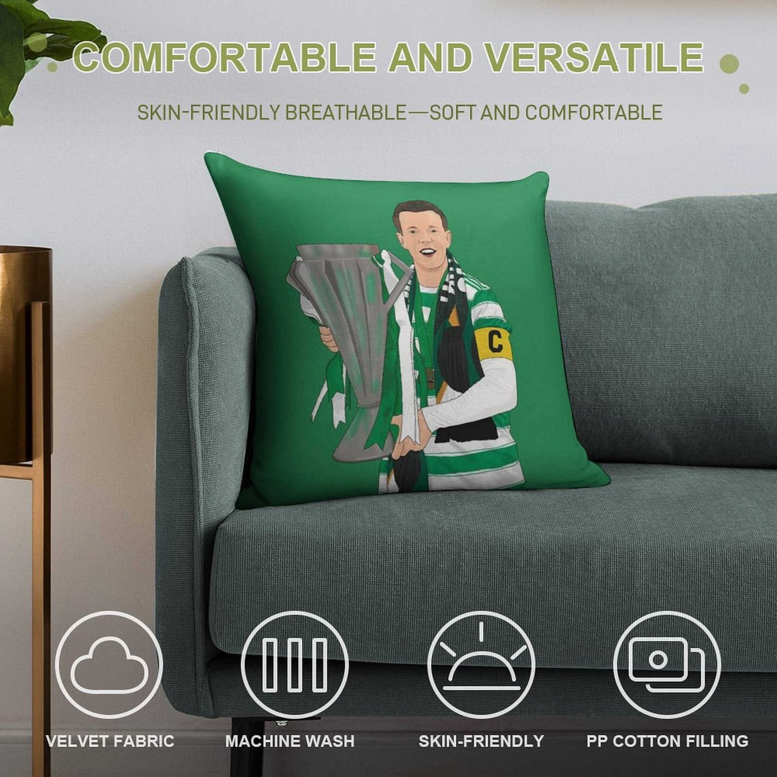 Callum McGregor League Trophy Soft Multiple Sizes Throw Pillow