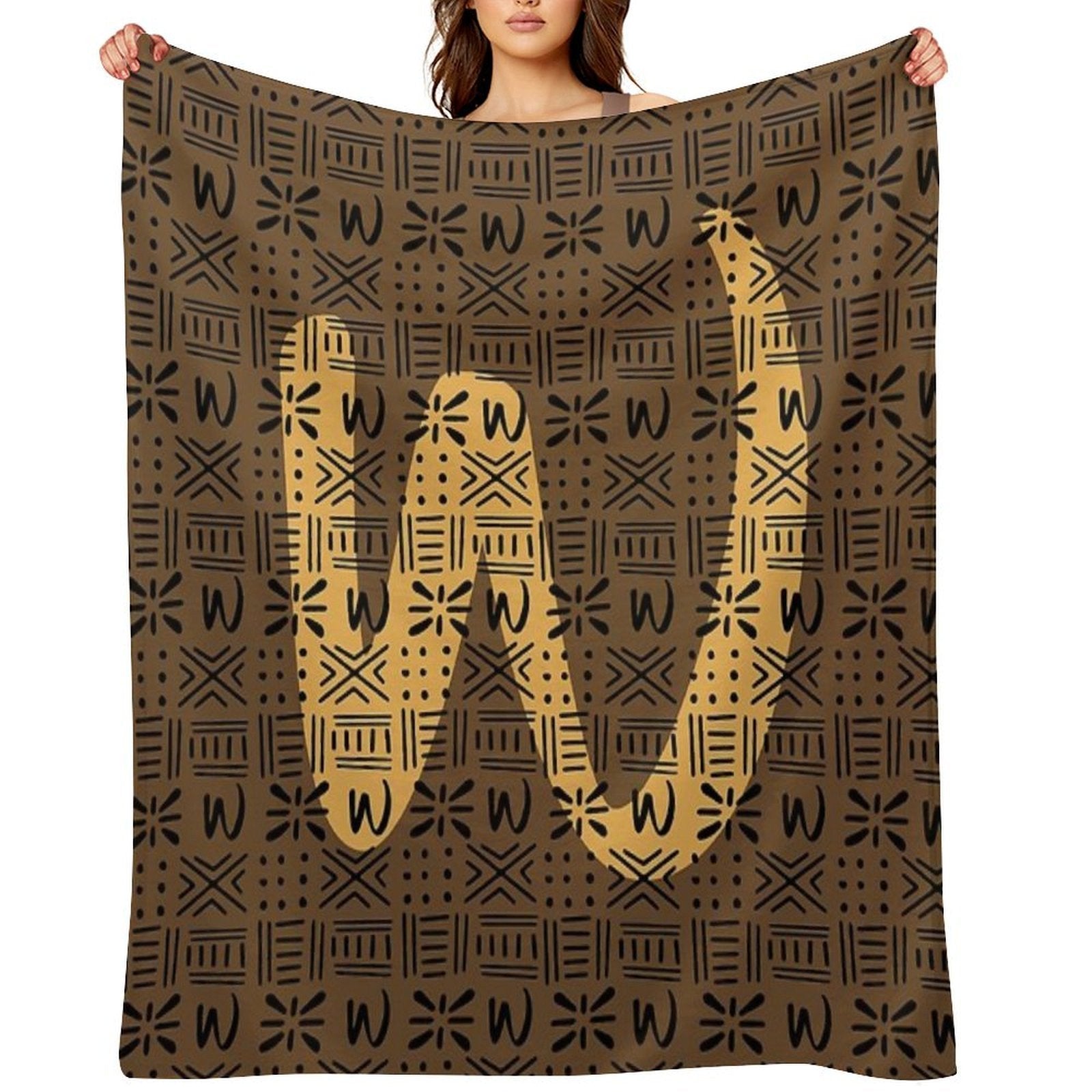 Bogolan Colored Art Anti-pilling Throw Blanket