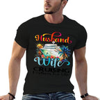 Husband Wife Partner Cruise Together 2025 Matching Unisex-Adults White Small Cotton 80 Polyester 20 Couples Matching  Soft T-Shirt