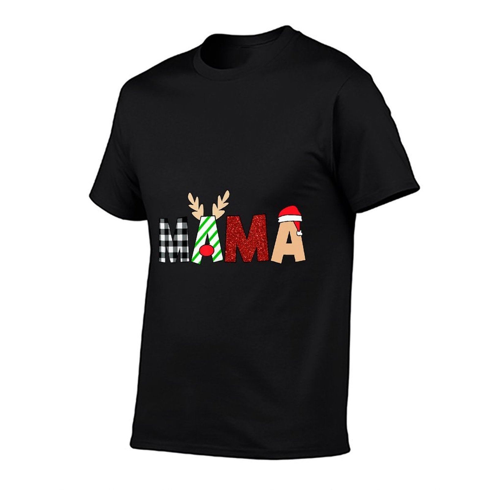 Mama Santa Christmas Family Matching Pajamas Mama Xmas  Relaxed-fit T-Shirt