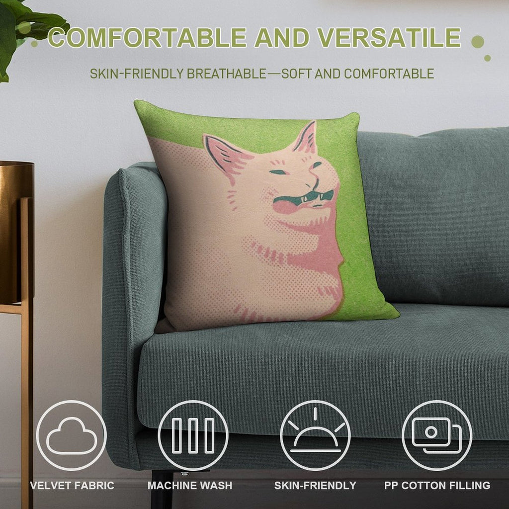 Sneeze Cat Soft Anti-Pilling Throw Pillow