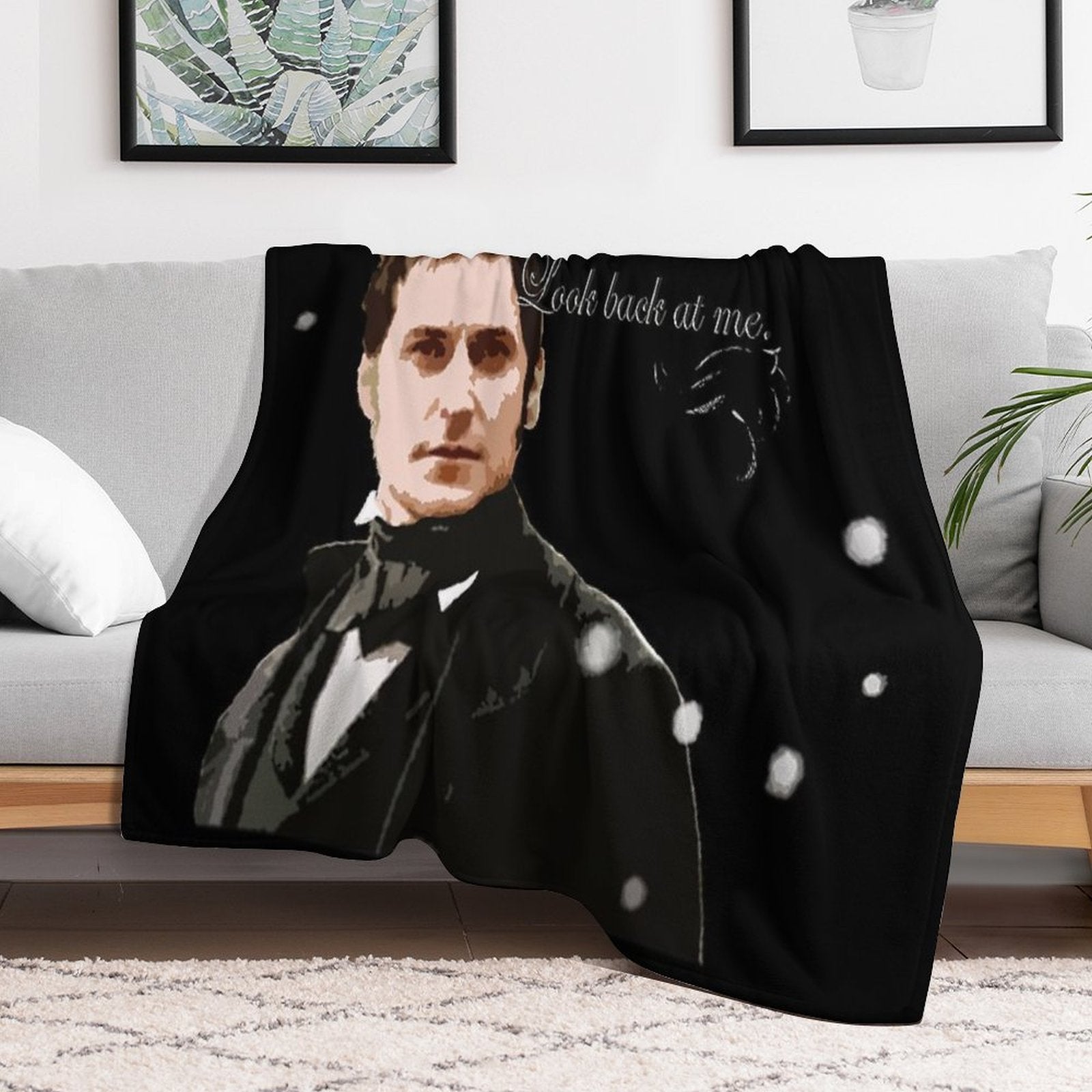 North And South Quote_Mr Thornton_ Look Back at Me. Travel-friendly Throw Blanket