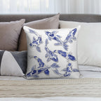 Blue And White Koi Fish Artwork – Zen Wall Decor for Home & Office Soft Decorative Cover Throw Pillow