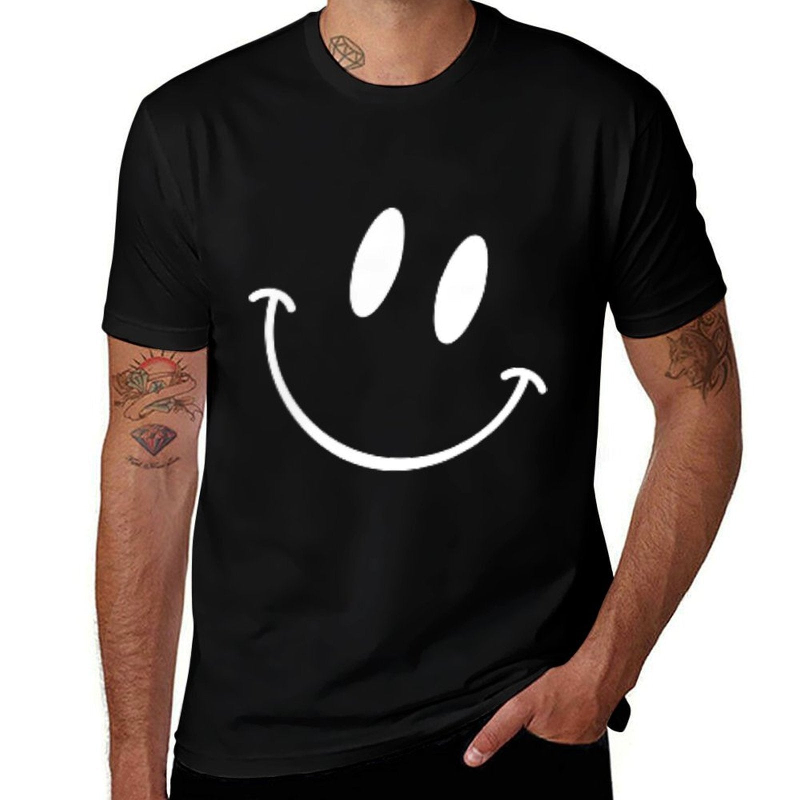 Funny Smiling Emoticon Men Women Happy Face Smile  Durable T-Shirt