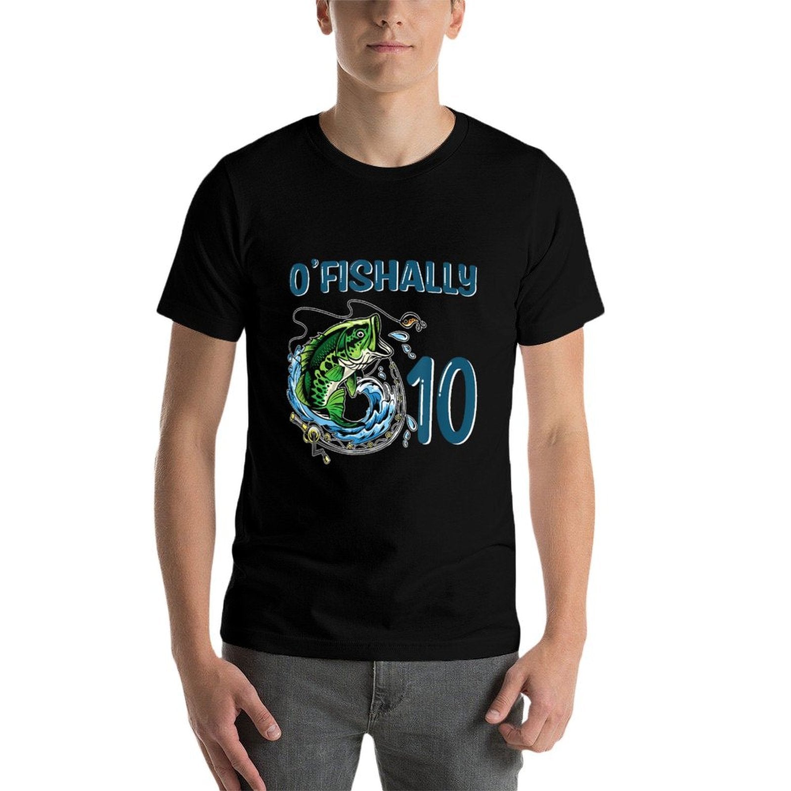 O-Fishally 10 Years Old Fisherman 10th Birthday Fishing  High-quality Stitching T-Shirt