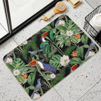 Tropical Jungle Toucans  Easy To Clean Bath Mat