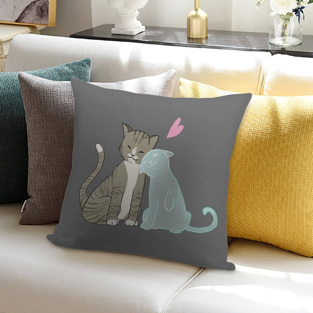 Cat Love Soft Shrink-Resistant Throw Pillow