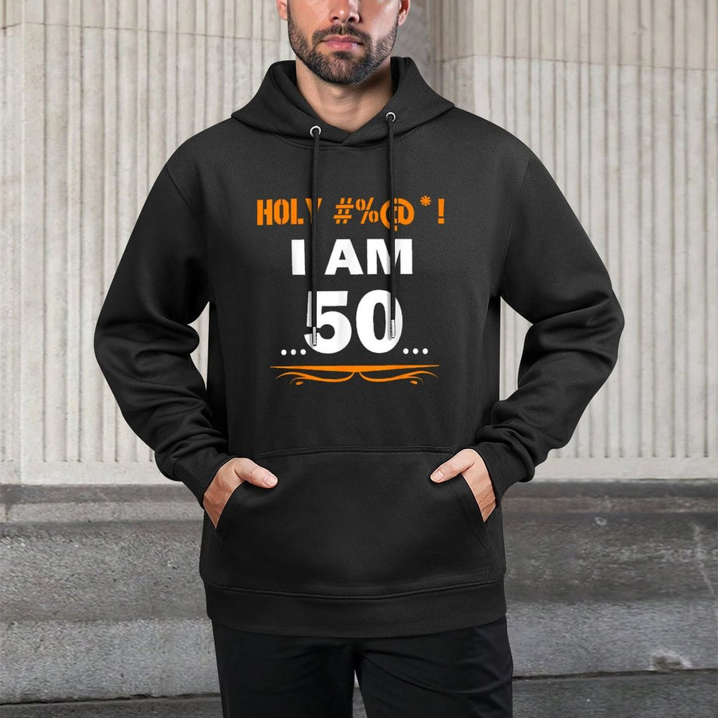 Funny Holy I'm 50 Years Old 50th Birthday Gift Shrink-Resistant Hoodie