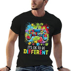 Its Ok To Be Different Video Game Controller Autism  High-quality Stitching T-Shirt