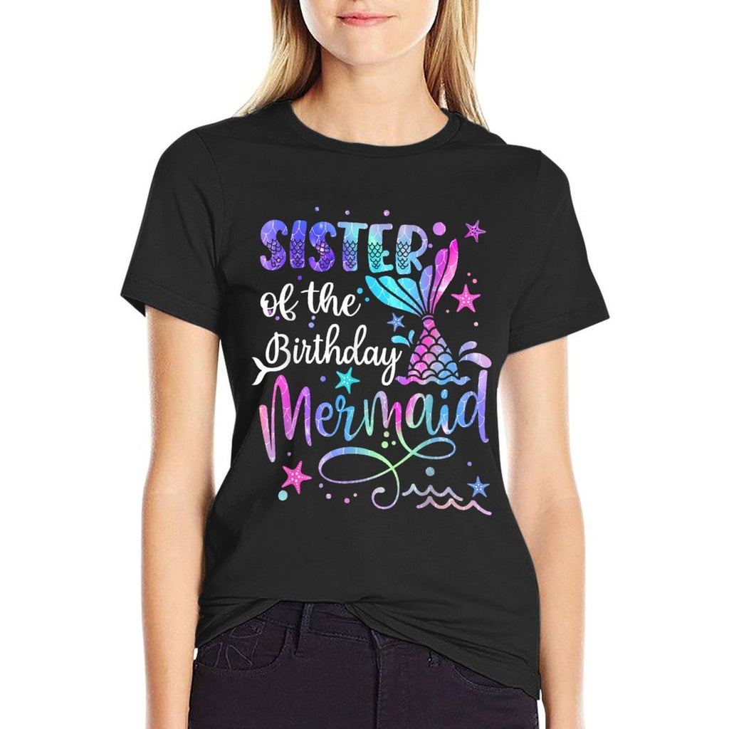 Sister Of The Birthday Mermaid Matching Family Fathers Day  Odor-resistant T-Shirt