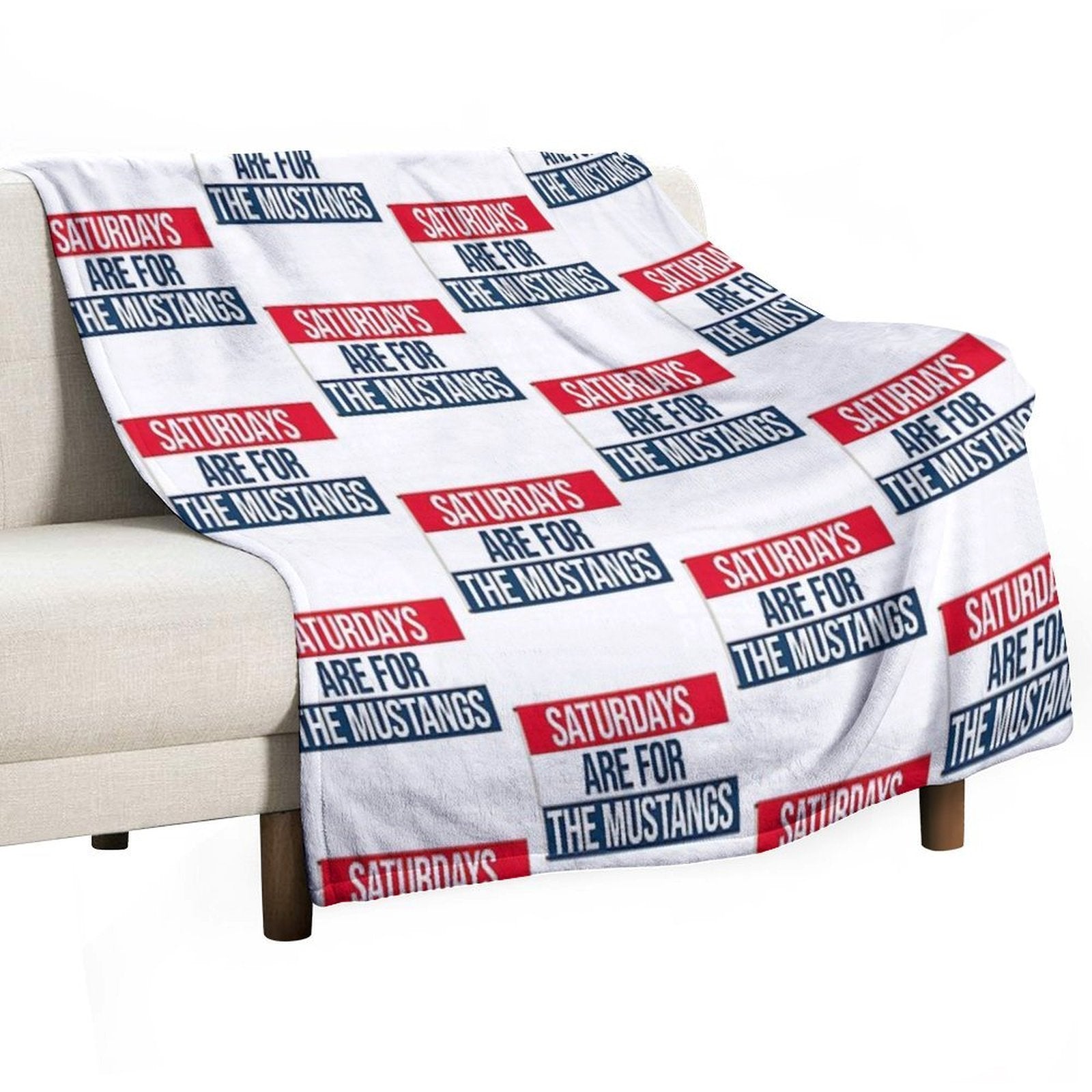 Saturdays Are for The Smu Mustangs Plush Throw Blanket