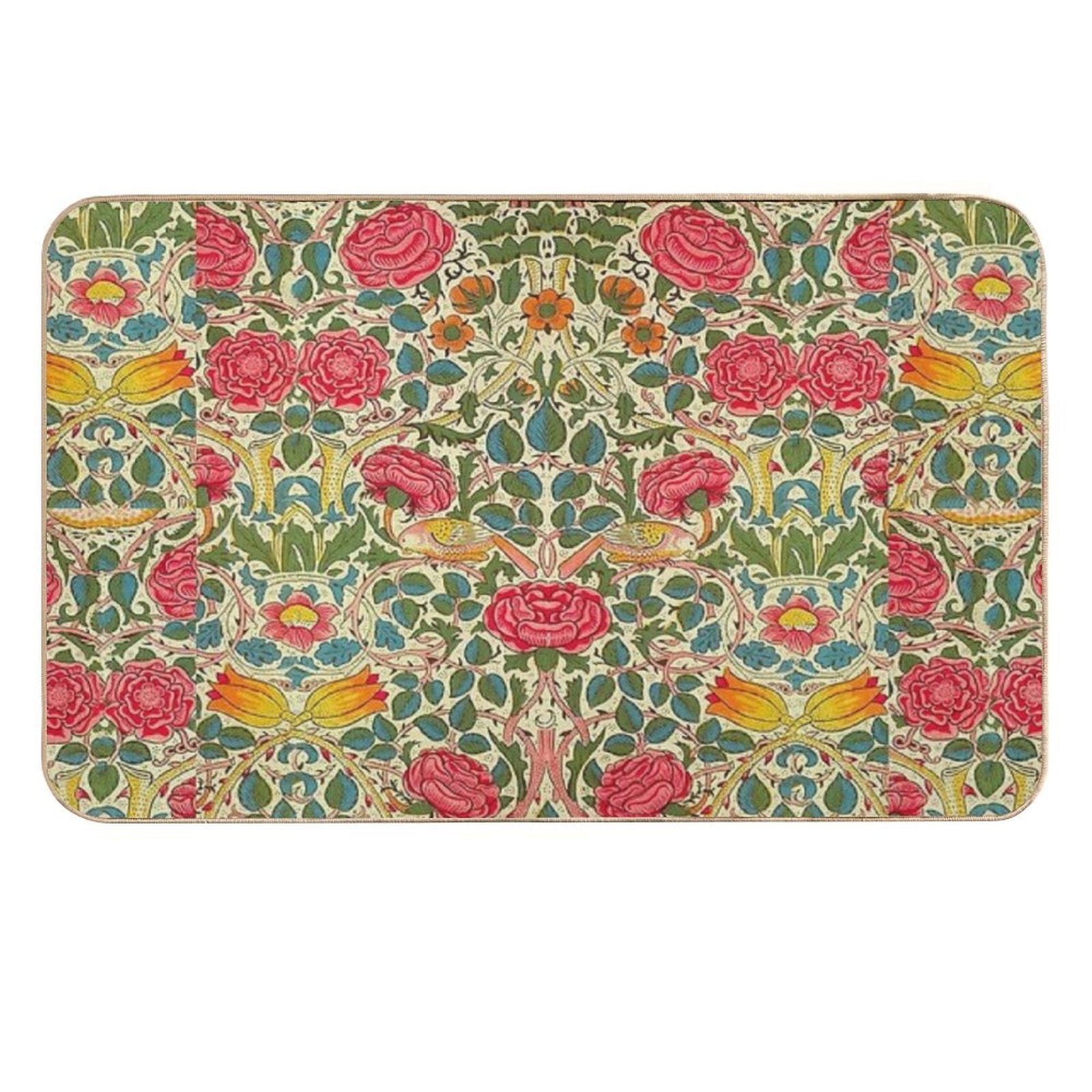 Rose Chintz William Morris Vintage Pattern  High-Traffic Bath Mat