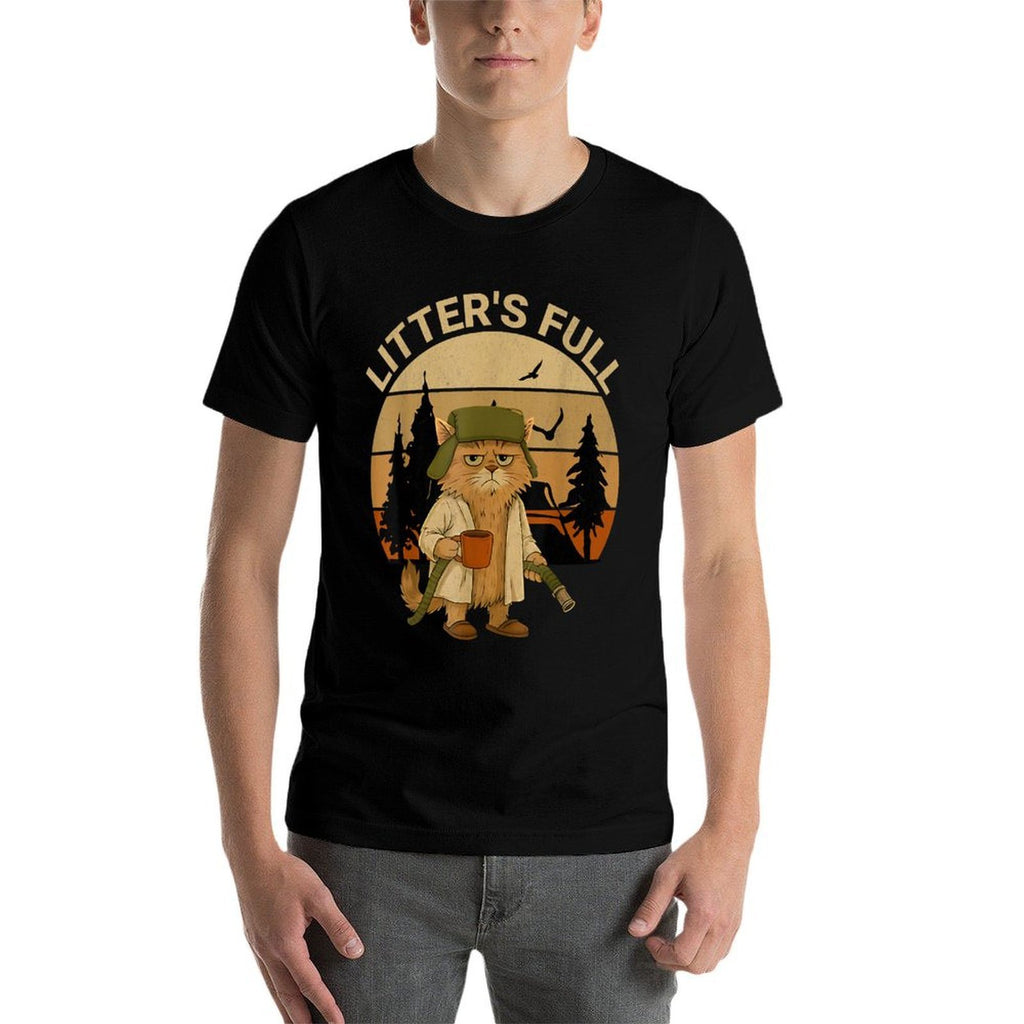 Funny Litter’s Full Cat Vintage Parodys for Men Women  Slim-fit Cut T-Shirt