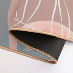 Botanical Leaf Pattern in The Colours Peach, Mauve, White And Blue  Stain-Proof Bath Mat