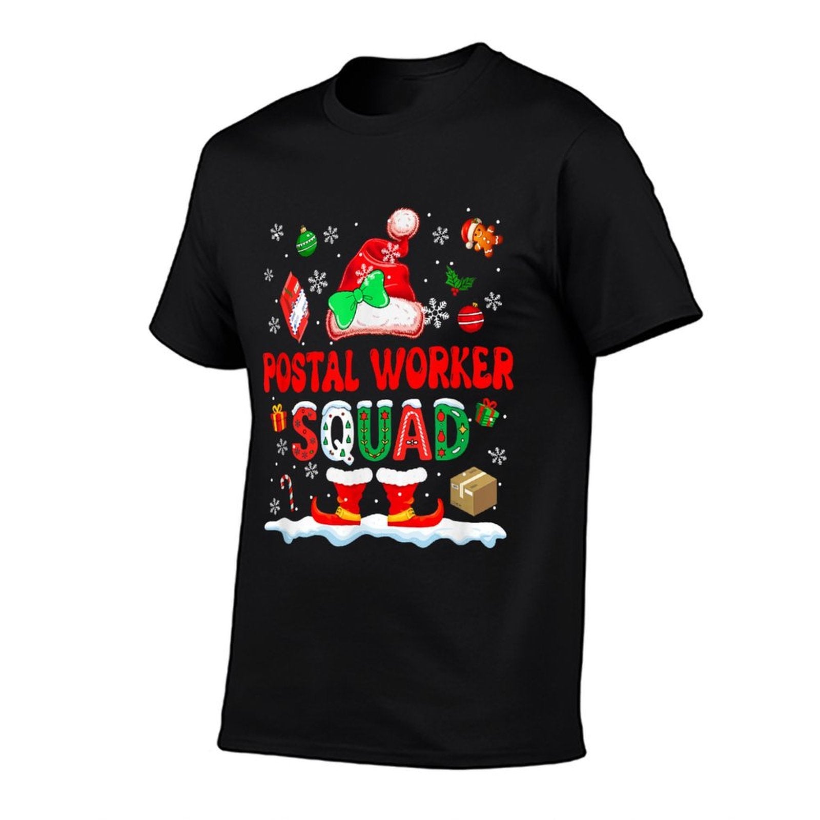 Postal Worker Squad Women Job Christmas Santa Bow Tie Comfortable T-Shirt