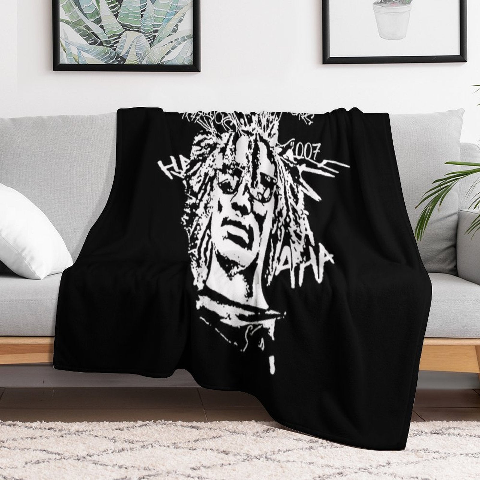 Sillhouette Retro Rapper 90s Durable Throw Blanket