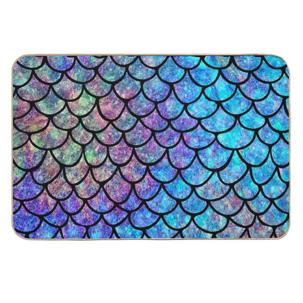 Colorful Mermaid Scales  Pet-Safe Bath Mat