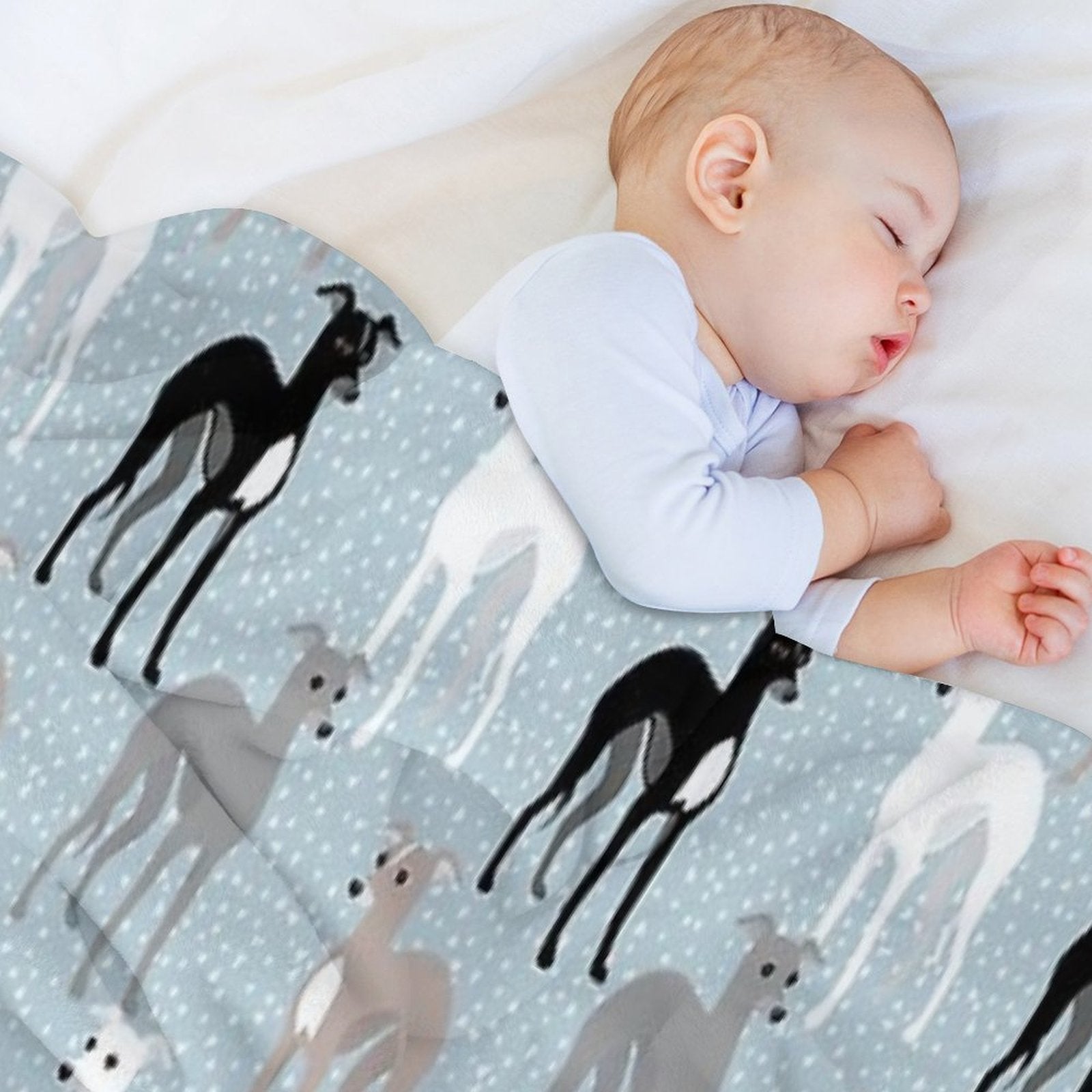 Italian Greyhounds Mid-Century Modern Pattern Wrinkle-free Throw Blanket