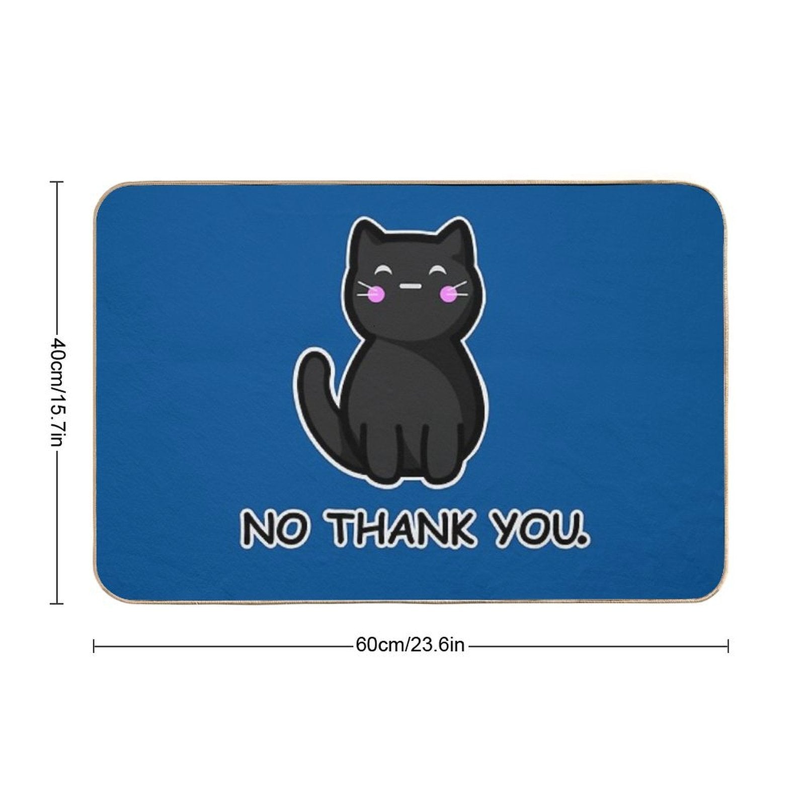 Black Cat Says No Thank You  Anti-Trip Bath Mat