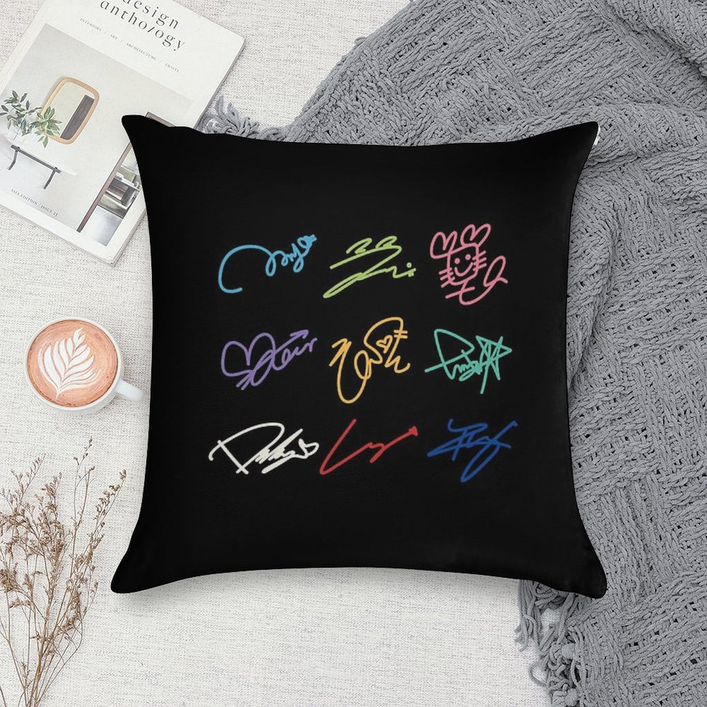 TWICE SIGNATURES Soft Hidden Zipper Throw Pillow