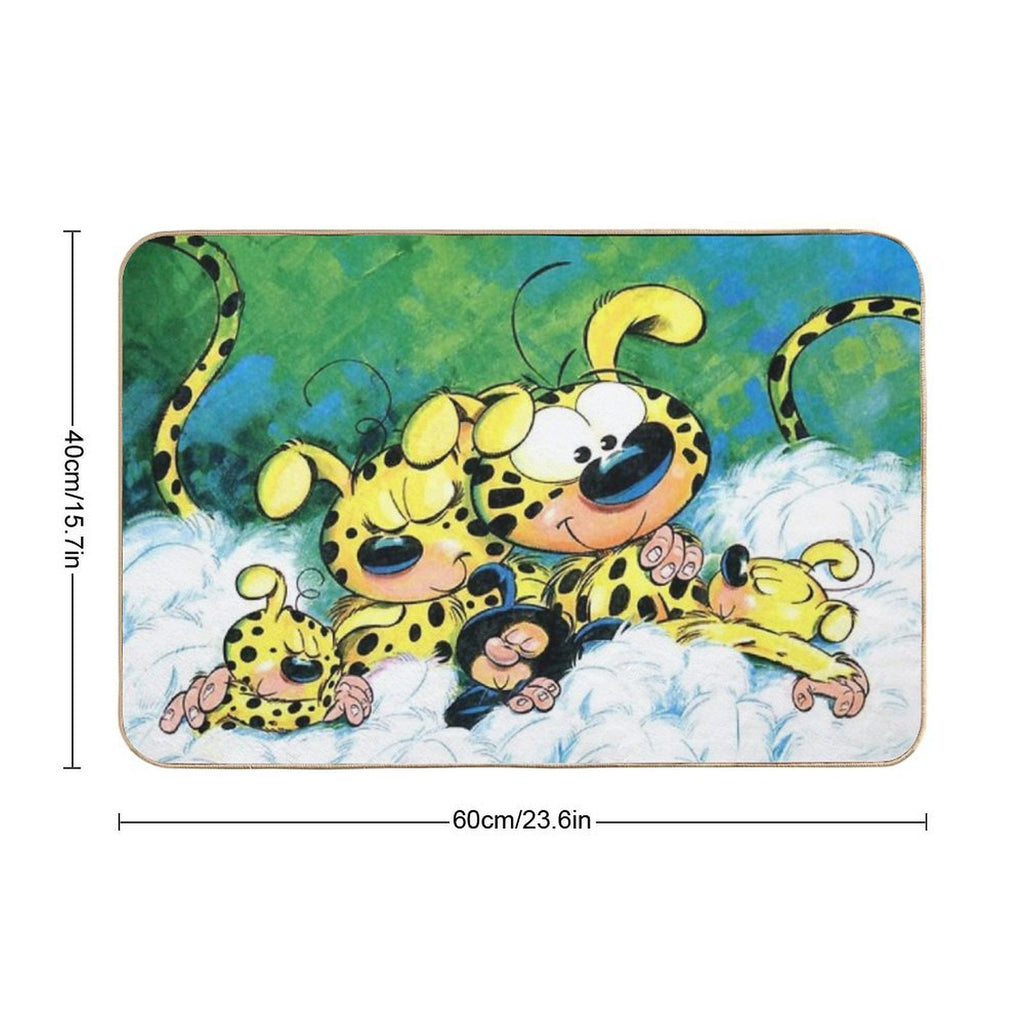Marsupilami with Family Sleeping  Absorbent Bath Mat