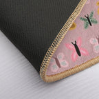 Vintage Pink Butterflies  Fade-Resistant Bath Mat