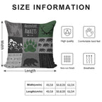 Adventure Awaits Bears - GreenBlack Soft Fade-Resistant Throw Pillow