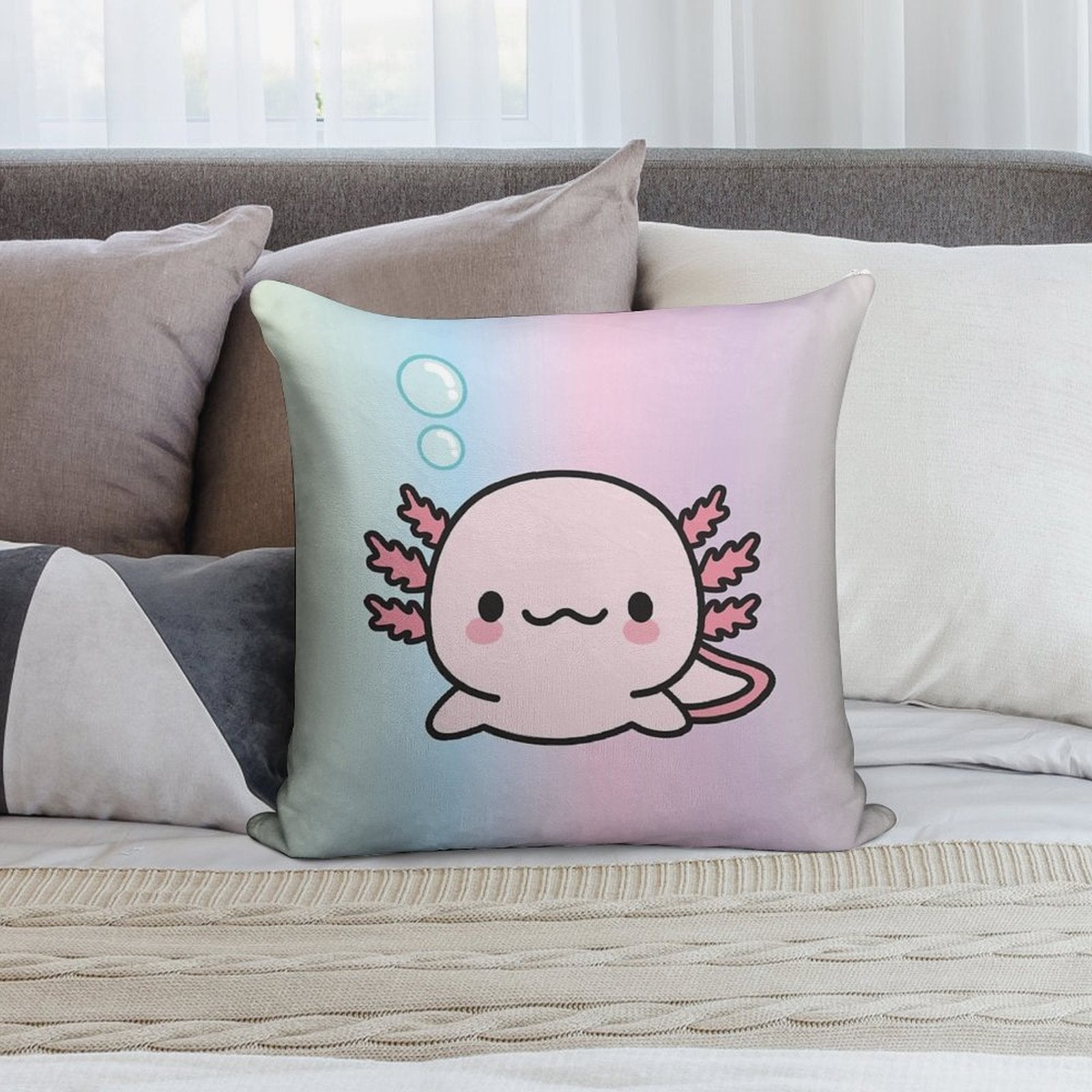 Cute Axolotl Soft Ultra-Soft Texture Throw Pillow