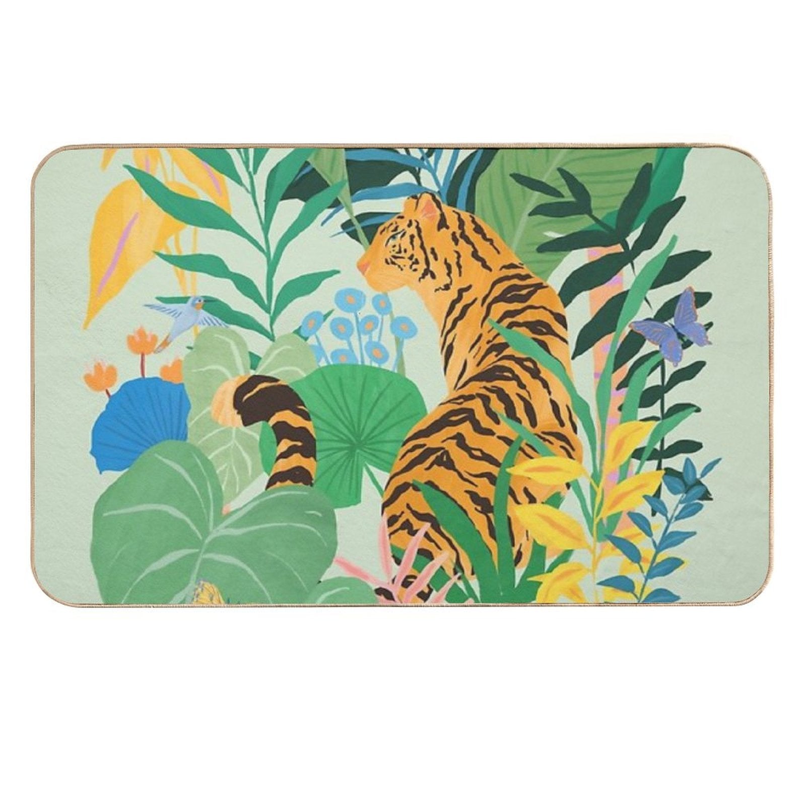 Tiger in Jungle  Eco-Friendly Bath Mat