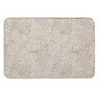 Monstera Moderna Neutrals Beige And Taupe  Fade-Resistant Bath Mat