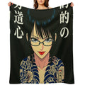 90s Anime Black Widow All-season Throw Blanket