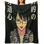 90s Anime Black Widow All-season Throw Blanket