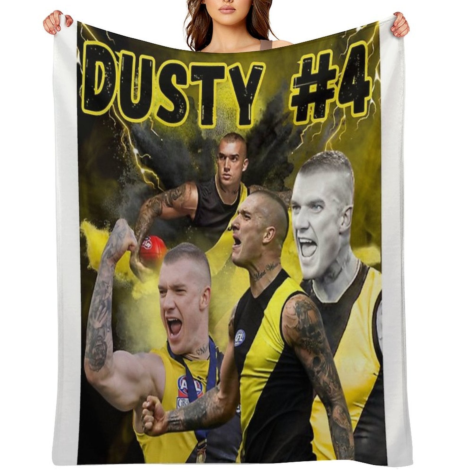 Dustin Martin Richmond Football Club AFL Travel-friendly Throw Blanket