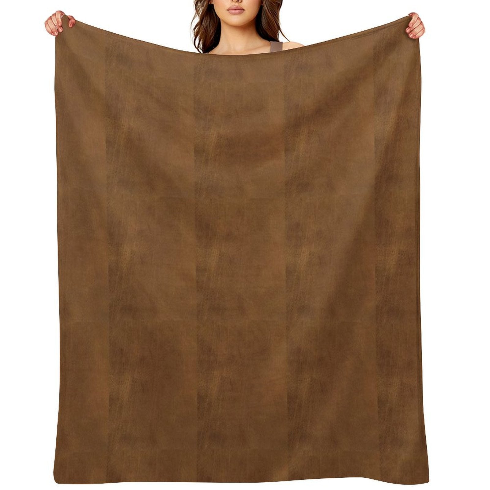 Brown Leather Anti-pilling Throw Blanket