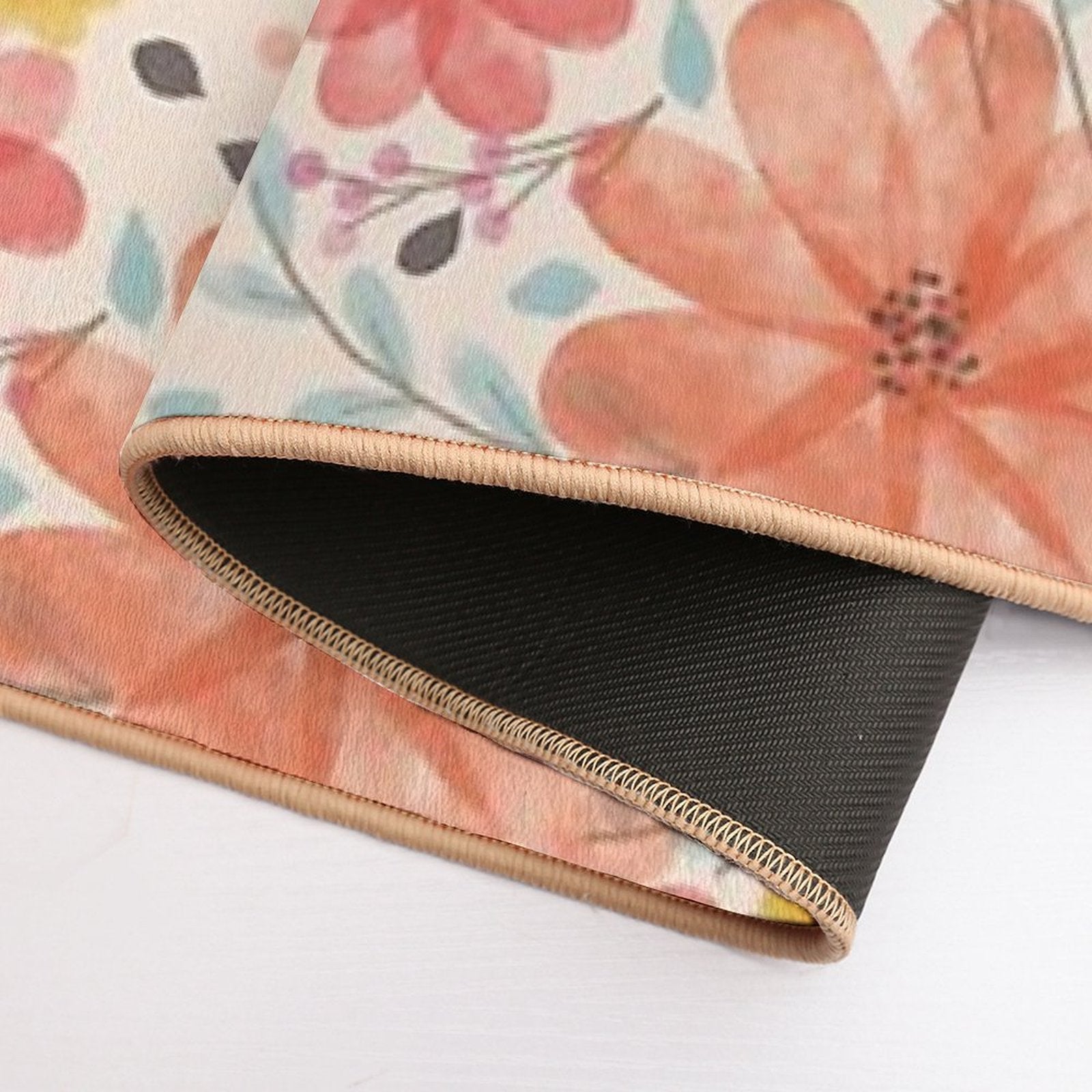 Floral Watercolor Bouquet Repeat Pattern  Non-Slip Bath Mat