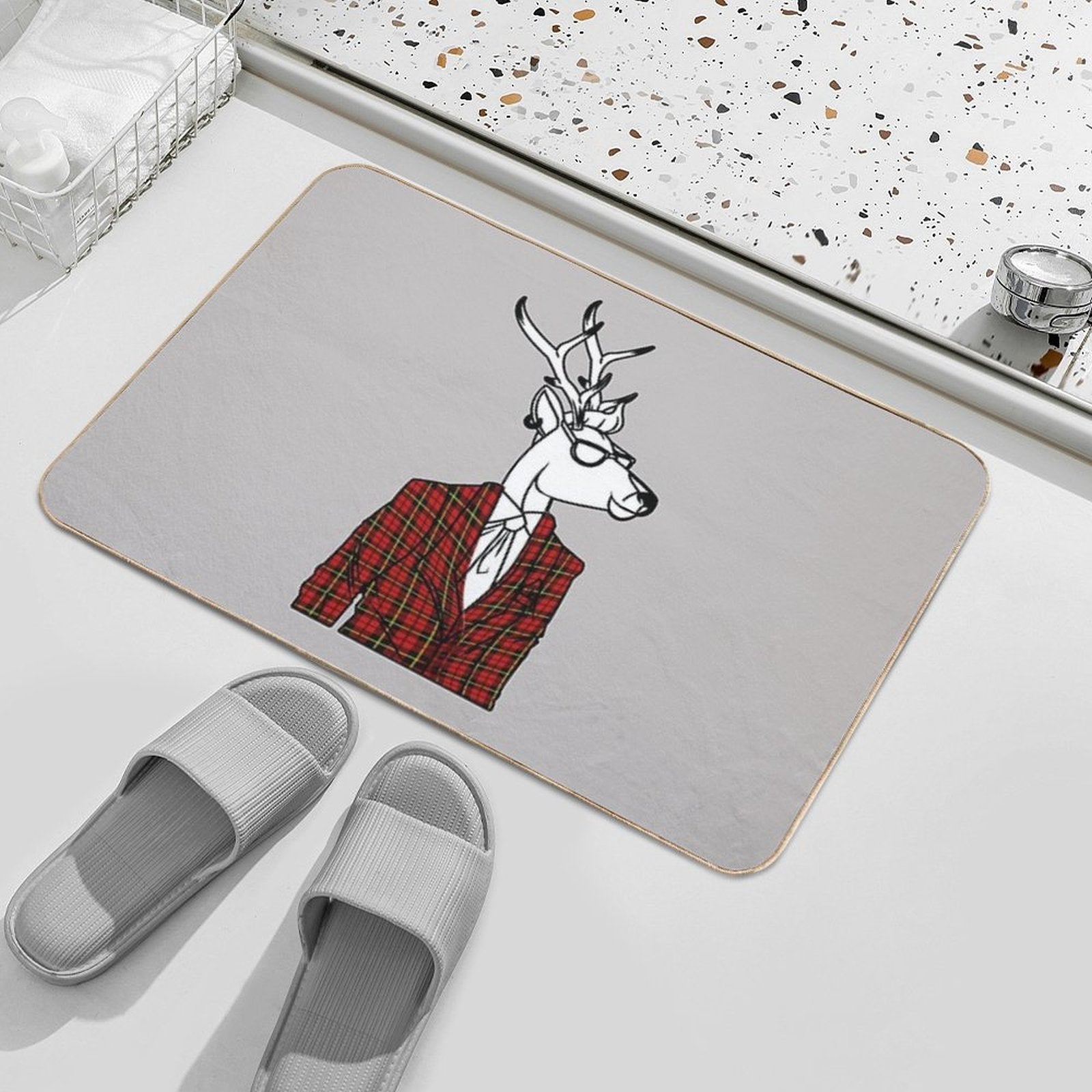 Scottish Deer  Dirt-Trapping Bath Mat
