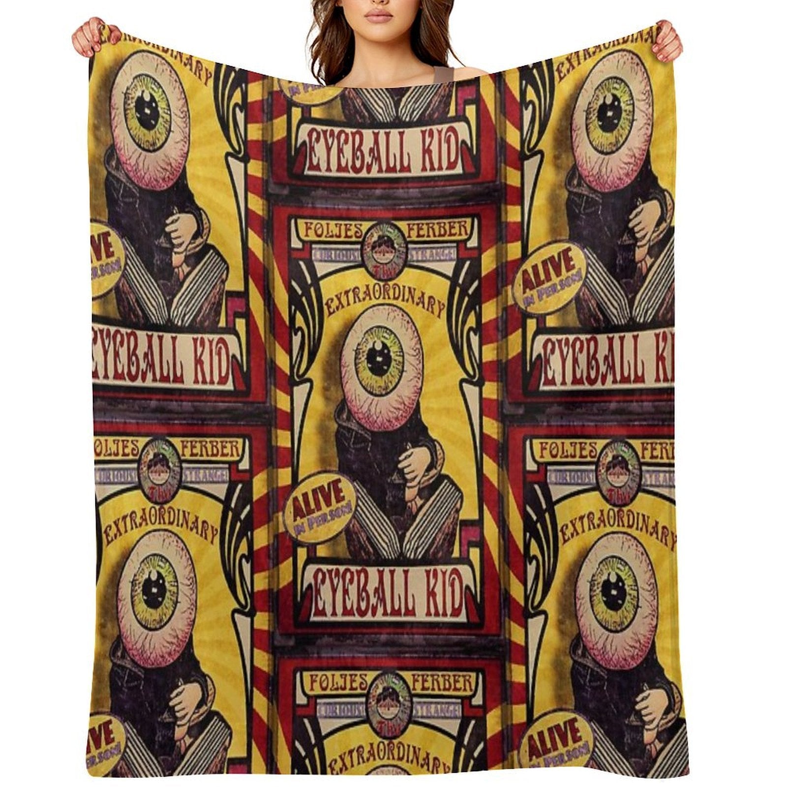 The Extraordinary Eyeball Kid Sideshow Poster Quick-dry Throw Blanket