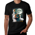 3 Ducks Howl At Moon  Funny Weird Cursed Pekin Duck Lover  Easy-care T-Shirt