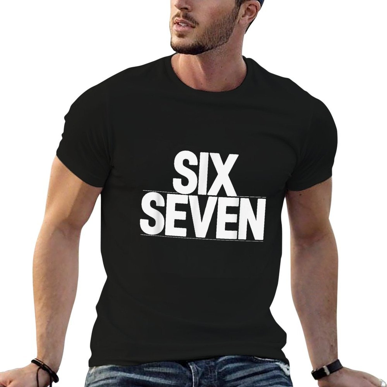 Fun Six Seven 6 7 Meme Design  Polyester Blend T-Shirt