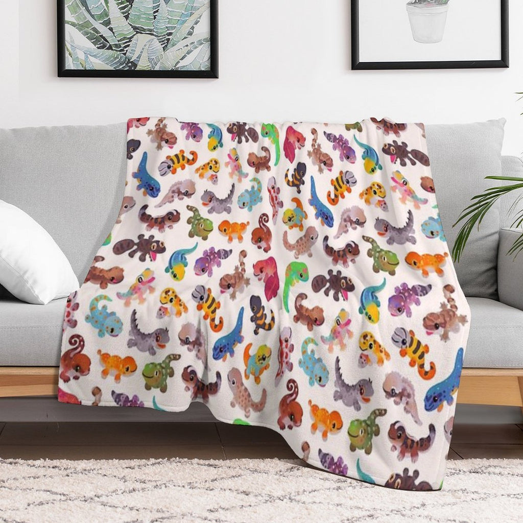 Gecko - Bright Eco-conscious Throw Blanket