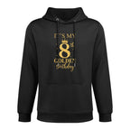 It's My 8th Golden Birthday 8 Year Old Bday Kids Born 2017 Moisture-Wicking Hoodie