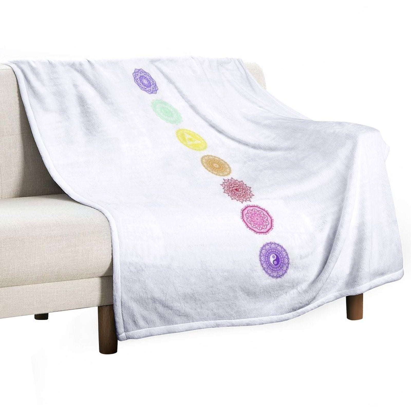 7 Chakras Design Easy Care Throw Blanket