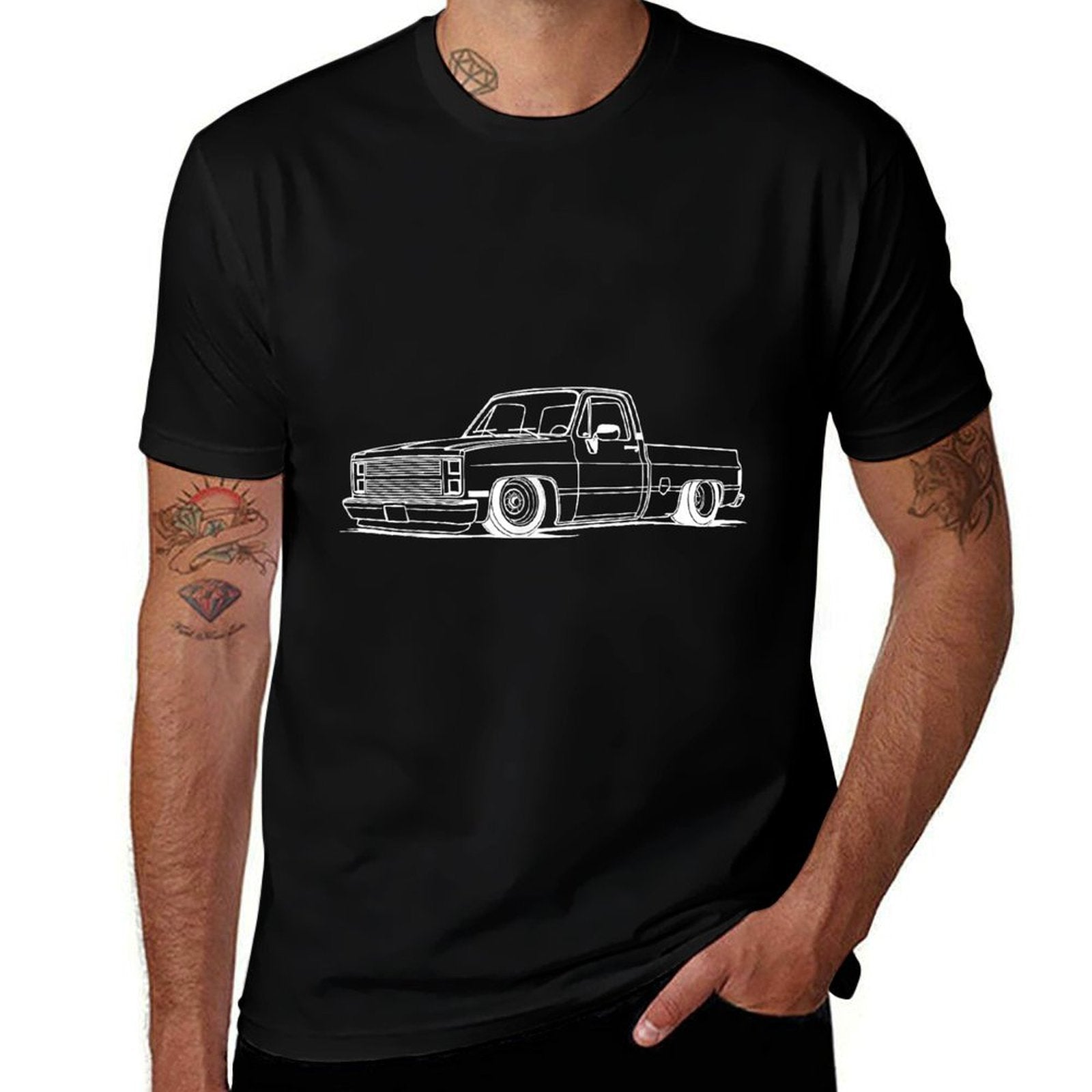 1987 Squarebody C10 Truck Silhouette Square Body Truck C10  Slim-fit Cut T-Shirt