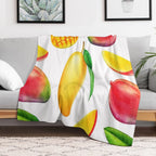 Hand-painted Watercolor Mango Velvety-soft Throw Blanket